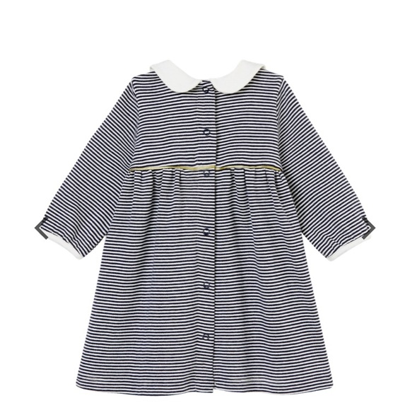 Baby Girls Milleraies Striped Dress with Peter Pan Collar 18m - Picture 2 of 8